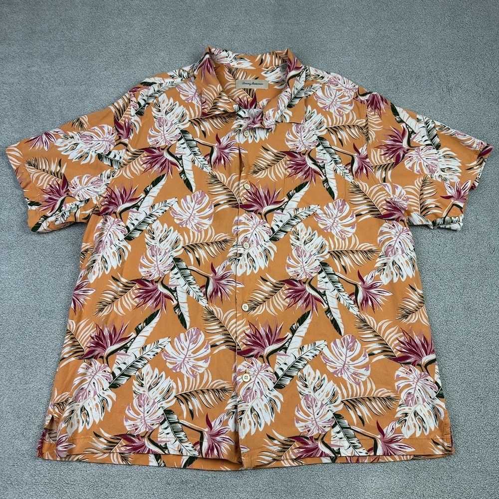 Tommy Bahama Hawaiian Shirt Mens 3XL Multicolor Floral Tropical Camp Resort